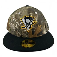 Pittsburgh Penguins Realtree Camo and Black "Melted Ice Collection" Gray UV New Era 59FIFTY Fitted Hat