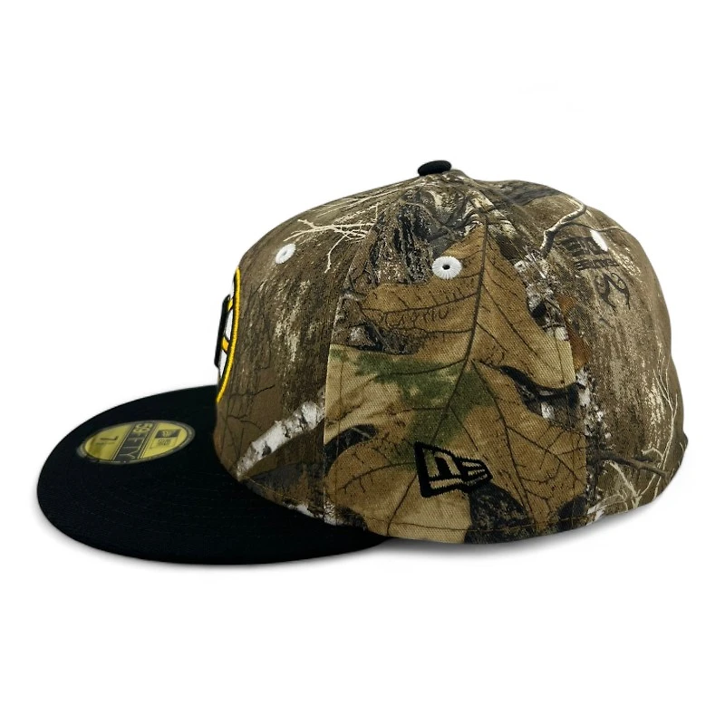 Boston Bruins Realtree Camo and Black "Melted Ice Collection" Gray UV New Era 59FIFTY Fitted Hat