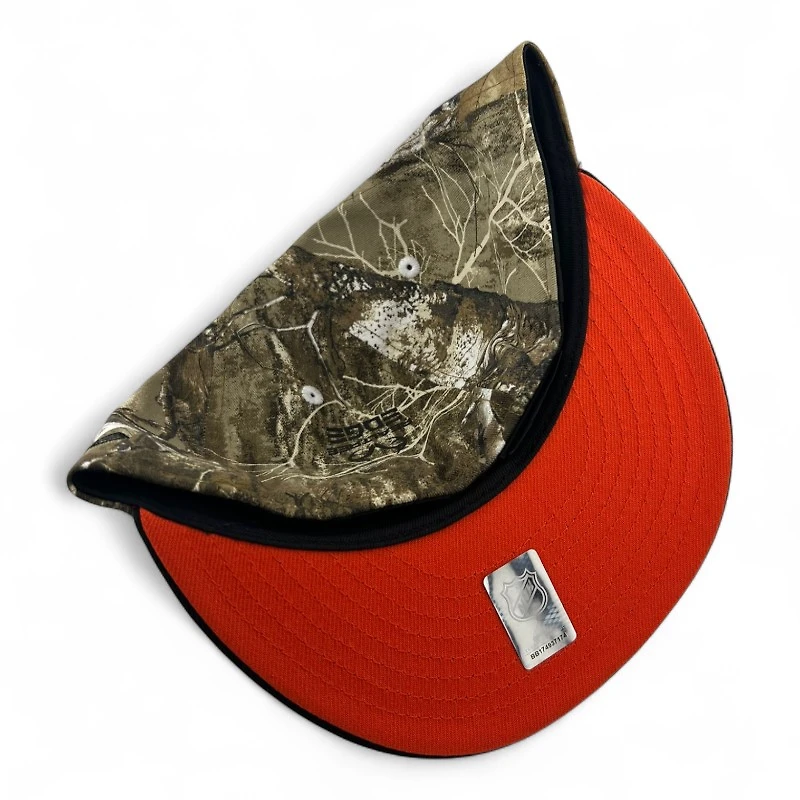 Anaheim Ducks Realtree Camo and Black "Melted Ice Collection" 30th Anni Patch Orange UV New Era 59FIFTY Fitted Hat