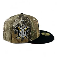 Anaheim Ducks Realtree Camo and Black "Melted Ice Collection" 30th Anni Patch Orange UV New Era 59FIFTY Fitted Hat