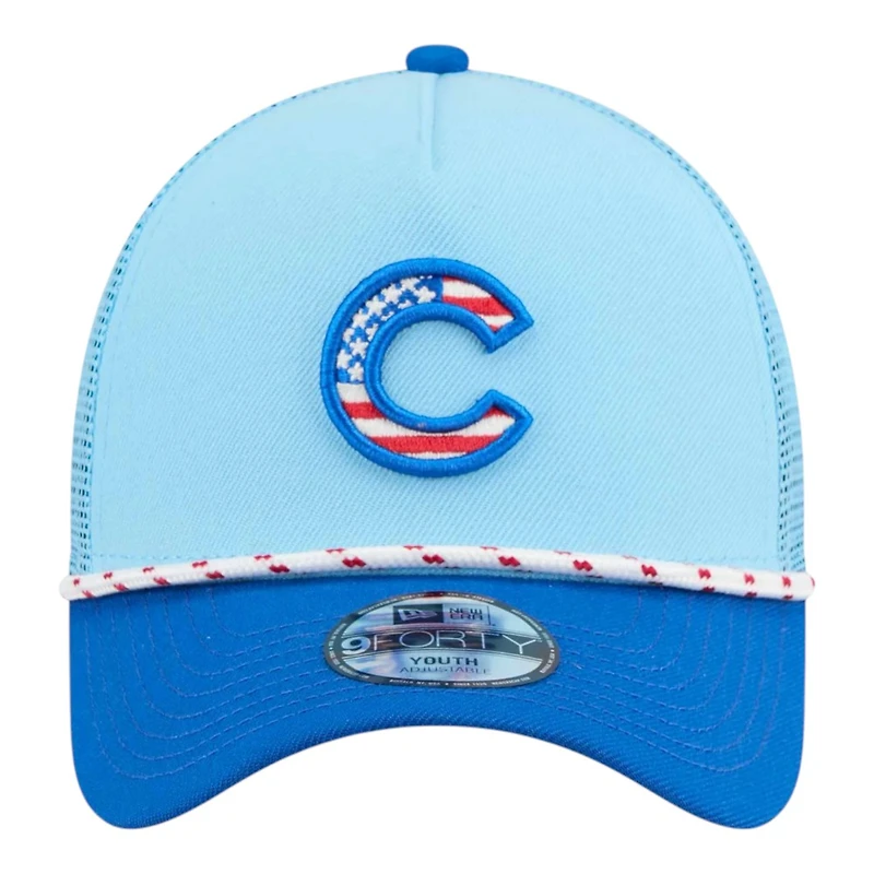 Youth Chicago Cubs Light Blue Fourth of July New Era 9FORTY Adjustable Hat