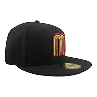 Mexico Black with Red Outline M Logo Grey UV New Era 59FIFTY Fitted Hat