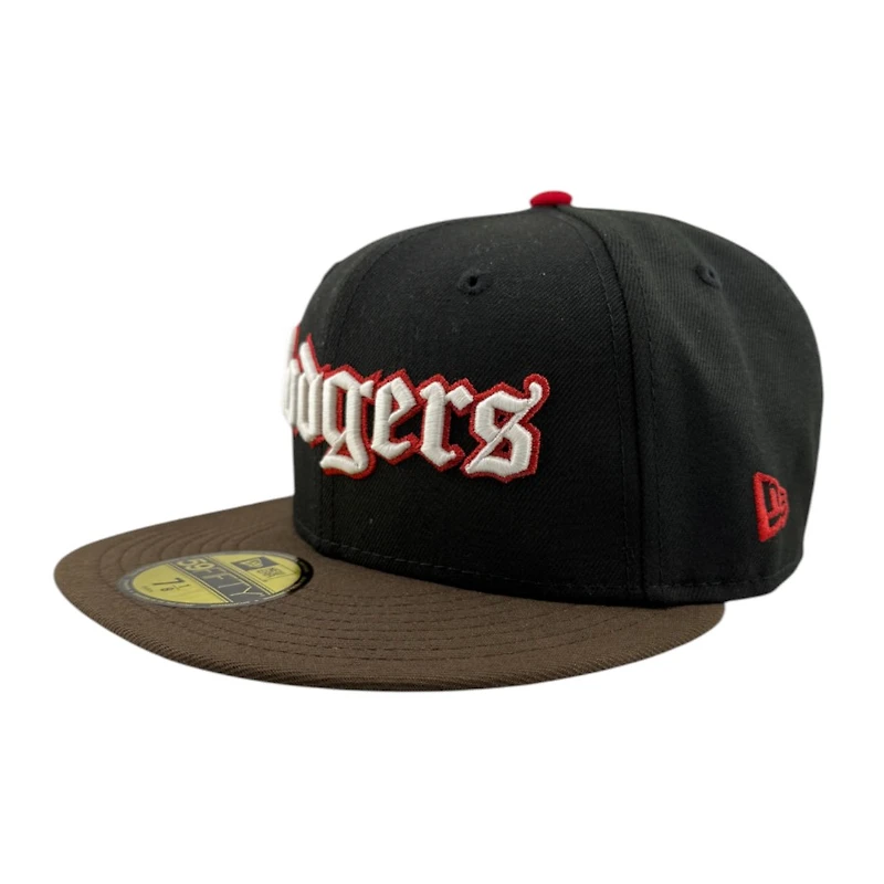 Los Angeles Dodgers Black and Brown Script 2024 World Series Champions Patch Pink UV New Era 59FIFTY Fitted Hat