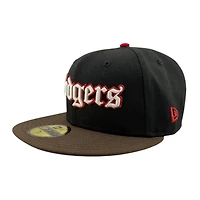 Los Angeles Dodgers Black and Brown Script 2024 World Series Champions Patch Pink UV New Era 59FIFTY Fitted Hat