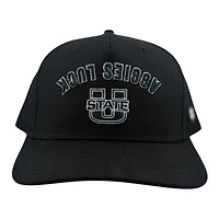 Utah State Aggies Black and Blue "Aggies Luck" Black Clover Adjustable Snapback Hat