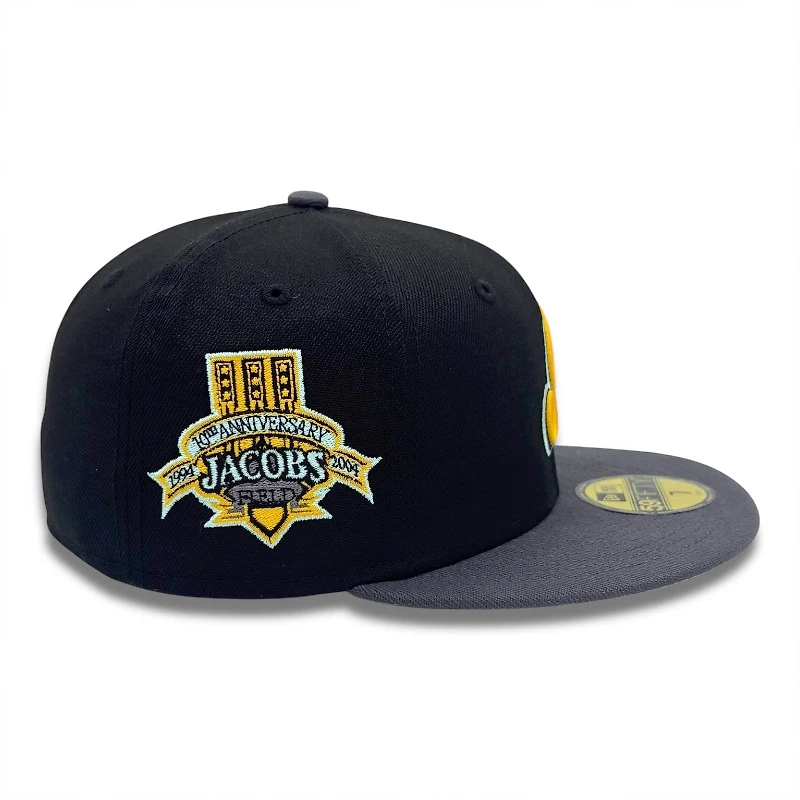 Cleveland Indians Black and Graphite Jacobs Field Patch Grey UV New Era 59FIFTY Fitted Hat