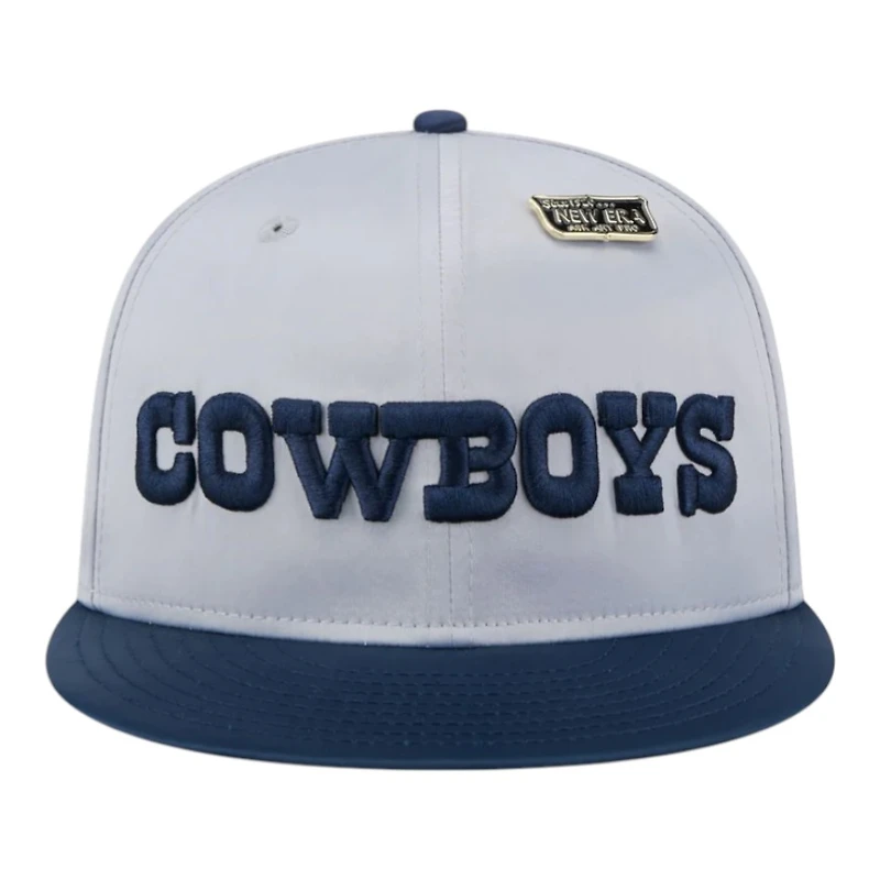 Dallas Cowboys Gray Two Tone Satin With New Era Pin 59FIFTY Fitted Hat