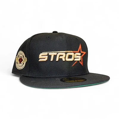 Houston Astros Black Leon the Lab City Connect Wings Patch Green UV New Era 59FIFTY Fitted Hat
