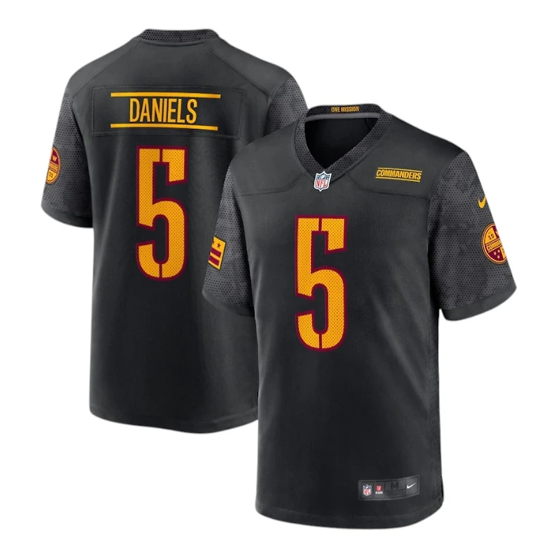 Washington Commanders Jayden Daniels Nike Black Alternate Game Player Jersey