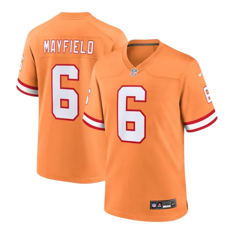 Tampa Bay Buccaneers Baker Mayfield Nike Orange Throwback Game Player Jersey