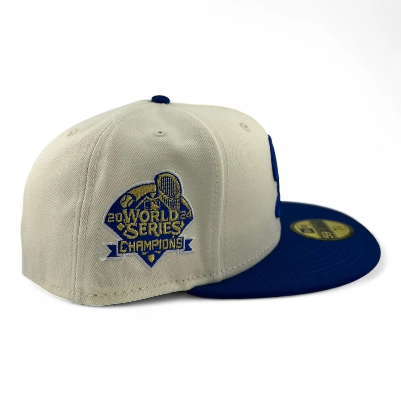 Los Angeles Dodgers Chrome and Royal Blue "Chrome Collection" 2024 WS Patch Gray UV New Era 59FIFTY Fitted Hat