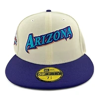 Arizona Diamondbacks Chrome and Purple "Chrome Collection" 20th Anniversary Patch Gray UV New Era 59FIFTY Fitted Hat