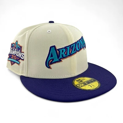 Arizona Diamondbacks Chrome and Purple "Chrome Collection" 20th Anniversary Patch Gray UV New Era 59FIFTY Fitted Hat