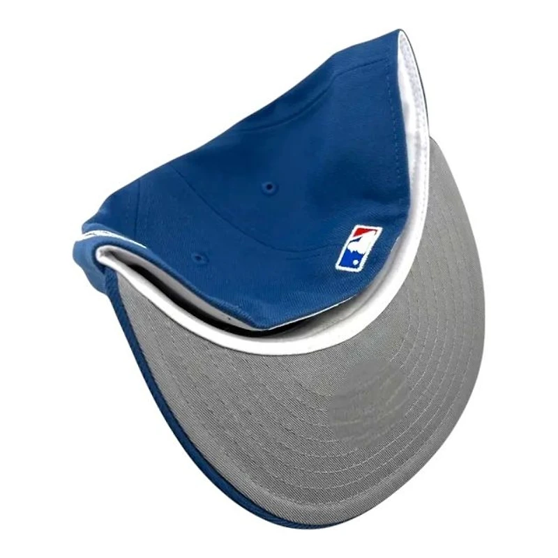 Los Angeles Dodgers Indigo Blue 2024 World Series Champions Trophy Patch Grey UV New Era 59FIFTY Fitted Hat