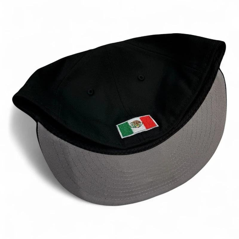 Mexico Black and Silver Metallic Gray UV New Era 59FIFTY Fitted Hat