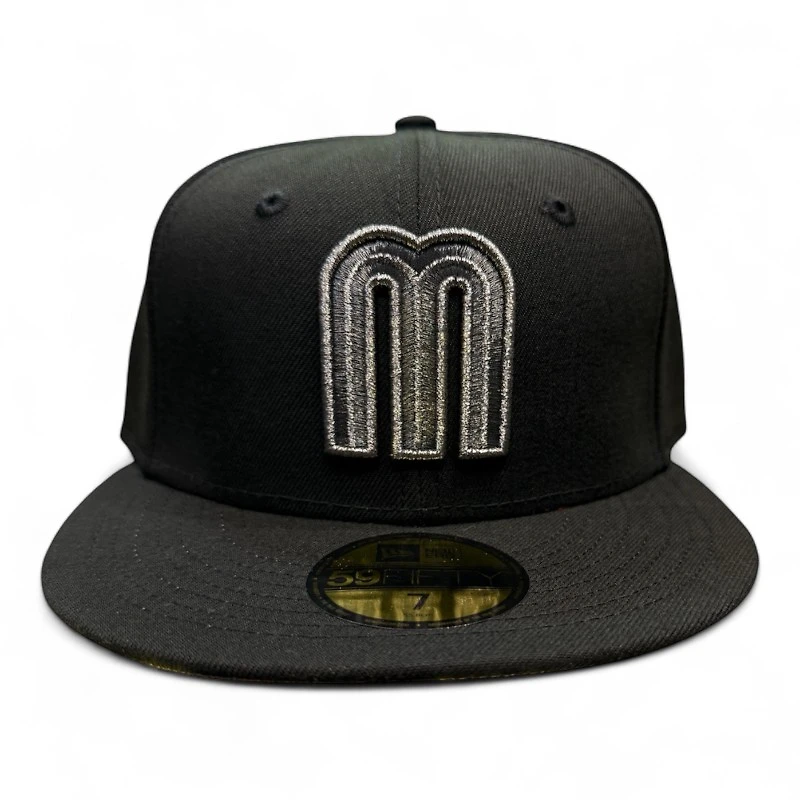 Mexico Black and Silver Metallic Gray UV New Era 59FIFTY Fitted Hat
