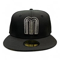 Mexico Black and Silver Metallic Gray UV New Era 59FIFTY Fitted Hat