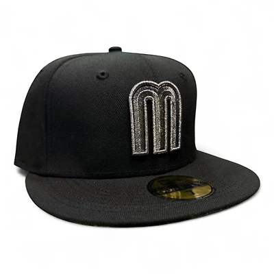 Mexico Black and Silver Metallic Gray UV New Era 59FIFTY Fitted Hat
