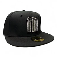 Mexico Black and Silver Metallic Gray UV New Era 59FIFTY Fitted Hat