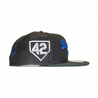 Brooklyn Dodgers Black Leon the Lab 42 Patch Green UV New Era 59FIFTY Fitted Hat