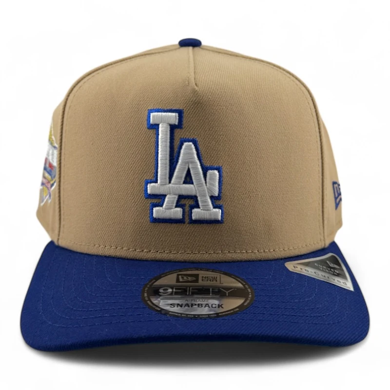 Los Angeles Dodgers Brown and Royal Blue 40th Anniversary Patch New Era 9FIFTY A-Frame Snapback Hat