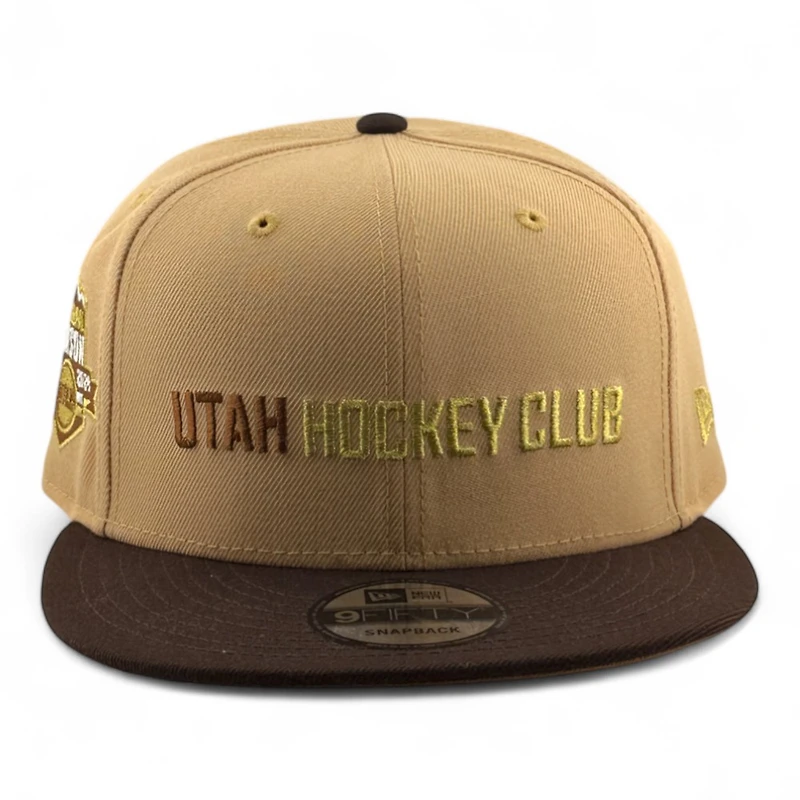 Utah Hockey Club Tan and Brown Inaugural Season Patch Caramel UV New Era 9FIFTY Snapback Hat