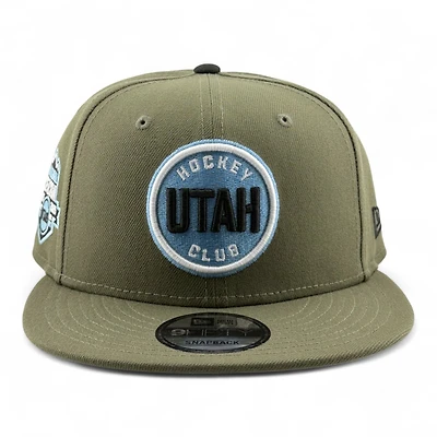 Utah Hockey Club Olive Inaugural Season Patch Gray UV New Era 9FIFTY Snapback Hat