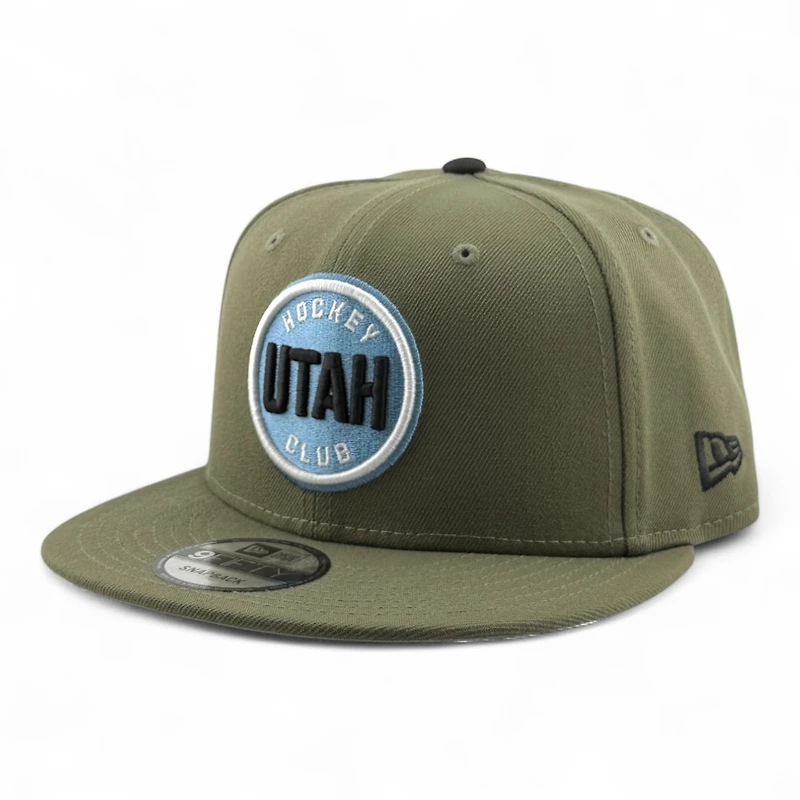 Utah Hockey Club Olive Inaugural Season Patch Gray UV New Era 9FIFTY Snapback Hat