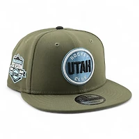 Utah Hockey Club Olive Inaugural Season Patch Gray UV New Era 9FIFTY Snapback Hat