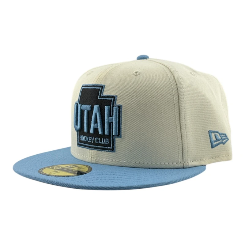 Utah Hockey Club Chrome and Mountain Blue Inaugural Season Patch Grey UV New Era 59FIFTY Fitted Hat