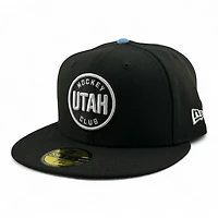 Utah Hockey Club Black Circle Logo Inaugural Patch Gray UV New Era 59FIFTY Fitted Hat