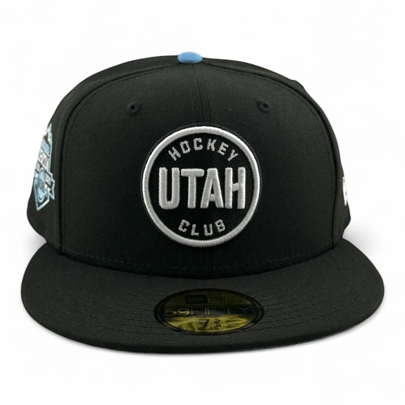 Utah Hockey Club Black Circle Logo Inaugural Patch Gray UV New Era 59FIFTY Fitted Hat