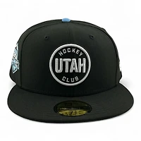 Utah Hockey Club Black Circle Logo Inaugural Patch Gray UV New Era 59FIFTY Fitted Hat