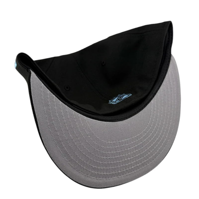 Utah Hockey Club Mountain Blue on Black Inaugural Patch Gray UV New Era 59FIFTY Fitted Hat