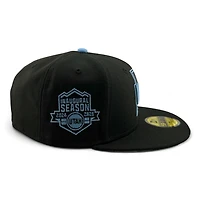Utah Hockey Club Mountain Blue on Black Inaugural Patch Gray UV New Era 59FIFTY Fitted Hat