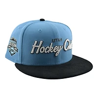 Utah Hockey Club Mountain Blue and Black Cord Bill Inaugural Patch Gray UV New Era 59FIFTY Fitted Hat