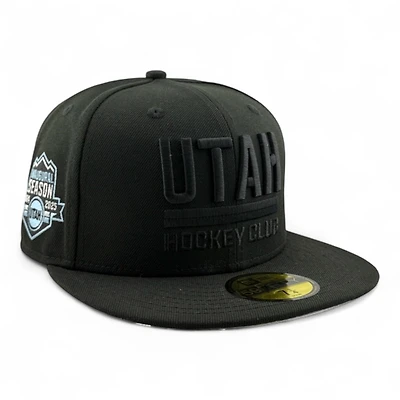 Utah Hockey Club Black on Inaugural Patch Gray UV New Era 59FIFTY Fitted Hat