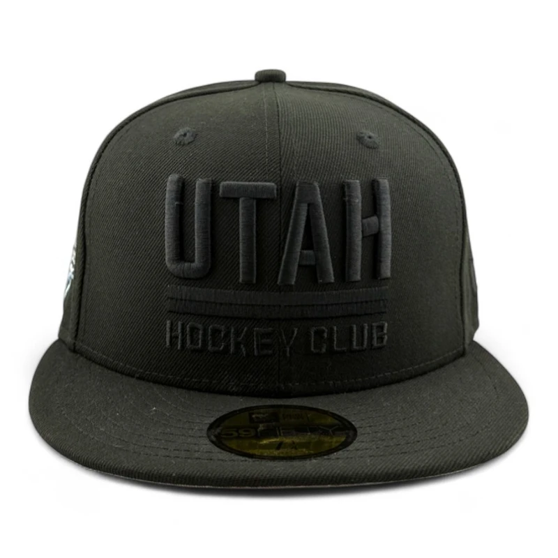 Utah Hockey Club Black on Inaugural Patch Gray UV New Era 59FIFTY Fitted Hat