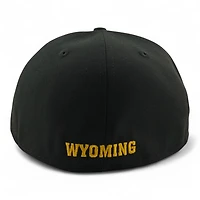 Wyoming Cowboys Black Steamboat W Football Patch Green UV New Era 59FIFTY Fitted Hat