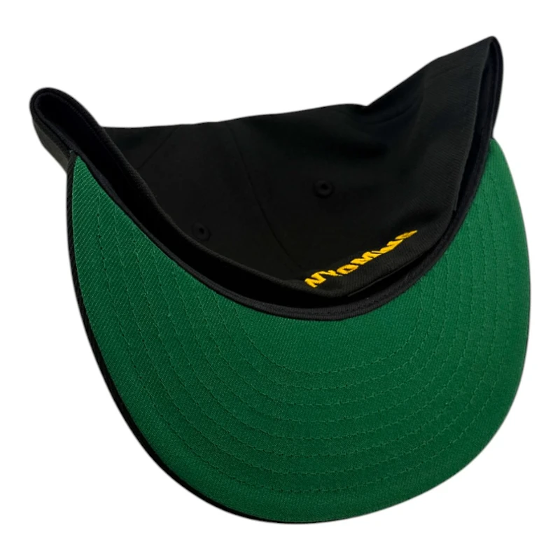 Wyoming Cowboys Black Steamboat W Football Patch Green UV New Era 59FIFTY Fitted Hat