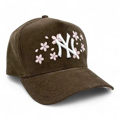 New York Yankees Brown Corduroy Cherry Blossom New Era 9FIFTY A-Frame Snapback Hat