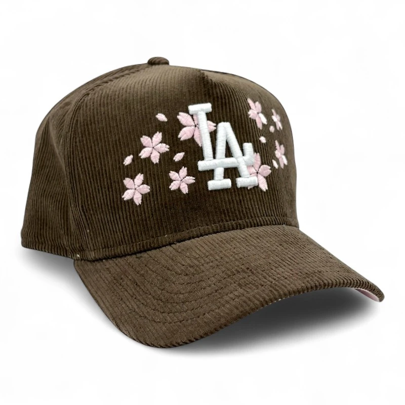Los Angeles Dodgers Brown Corduroy Cherry Blossom New Era 9FIFTY A-Frame Snapback Hat