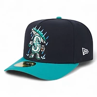 Seattle Mariners Navy and Teal Cartoon Series New Era 59FIFTY A-Frame Fitted Hat