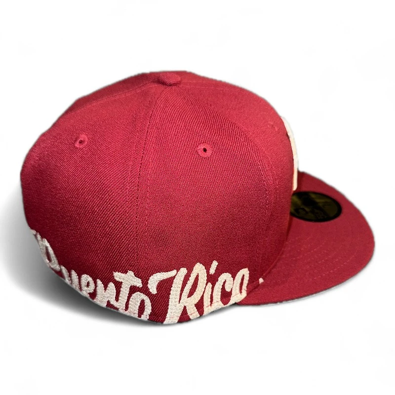 Puerto Rico Cardinal Wordmark Gray UV New Era 59FIFTY Fitted Hat
