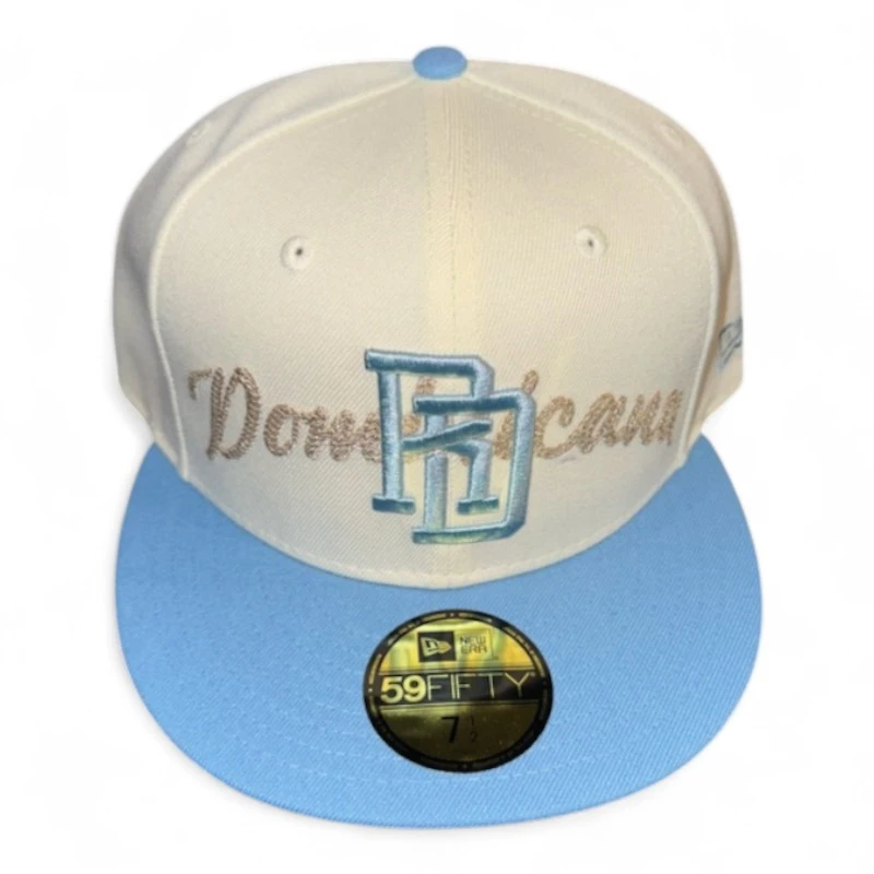 Dominican Replublic Chrome and Blue Script Gray UV New Era 59FIFTY Fitted Hat