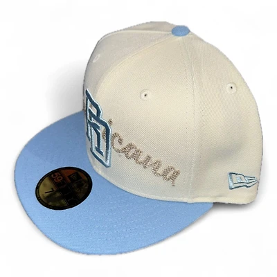 Dominican Replublic Chrome and Blue Script Gray UV New Era 59FIFTY Fitted Hat