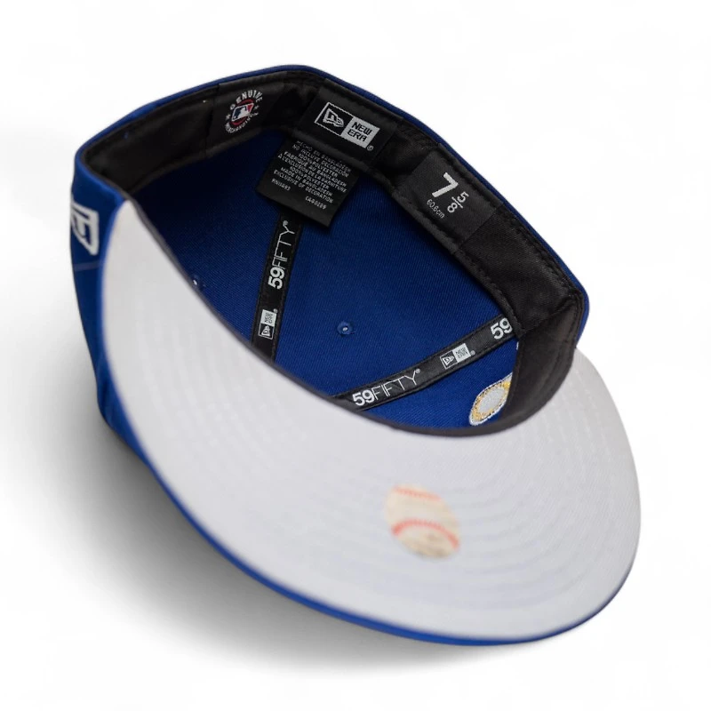 Los Angeles Dodgers Dark Royal Leon the Lab 2024 World Series Patch Grey UV New Era 59FIFTY Fitted Hat