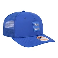 Seattle Seahawks Royal Blue 2025 NFL Sideline New Era 9SEVENTY Trucker Adjustable Snapback Hat