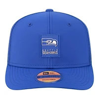 Seattle Seahawks Royal Blue 2025 NFL Sideline New Era 9SEVENTY Trucker Adjustable Snapback Hat