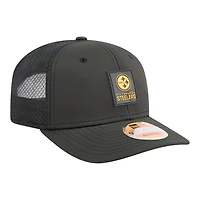 Pittsburgh Steelers Black 2025 NFL Sideline New Era 9SEVENTY Trucker Adjustable Snapback Hat